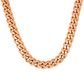 10k Rose Gold 12mm Solid Miami Cuban Chain Available In Sizes 18"-26"