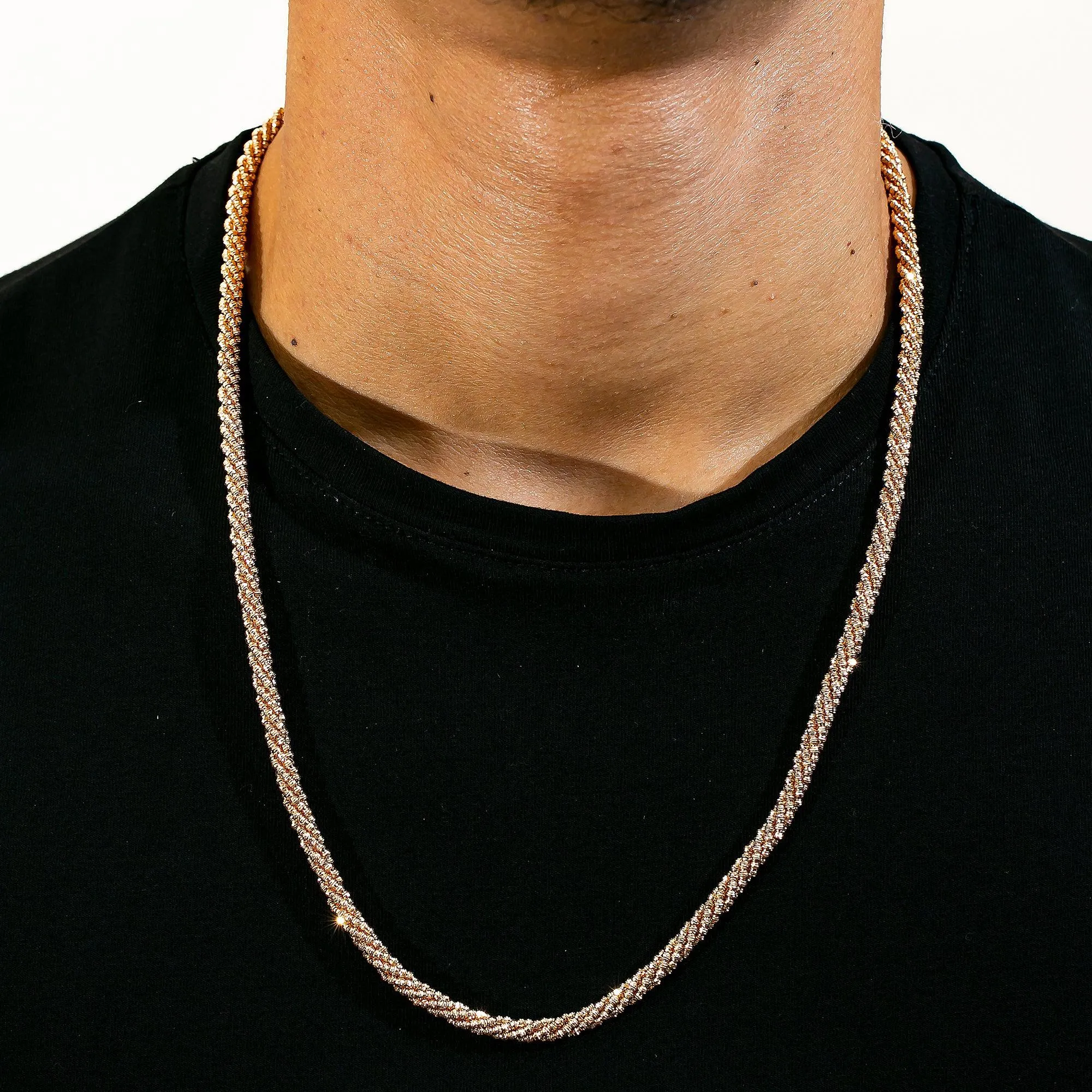 10K ROSE GOLD 4.61MM MOON LASER CHAIN AVAILABLE IN SIZES 18"-26"