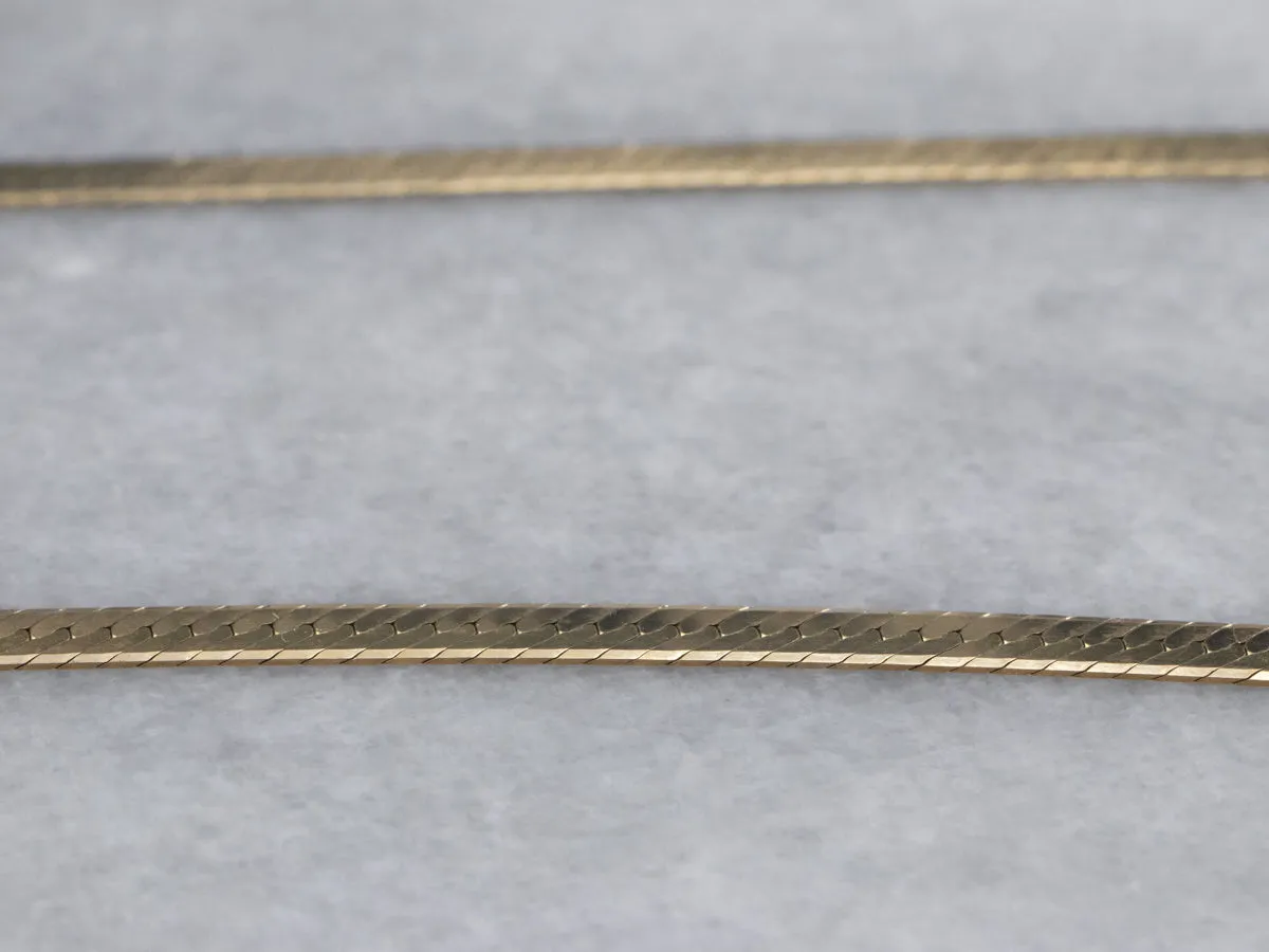 14K Gold Herringbone Chain