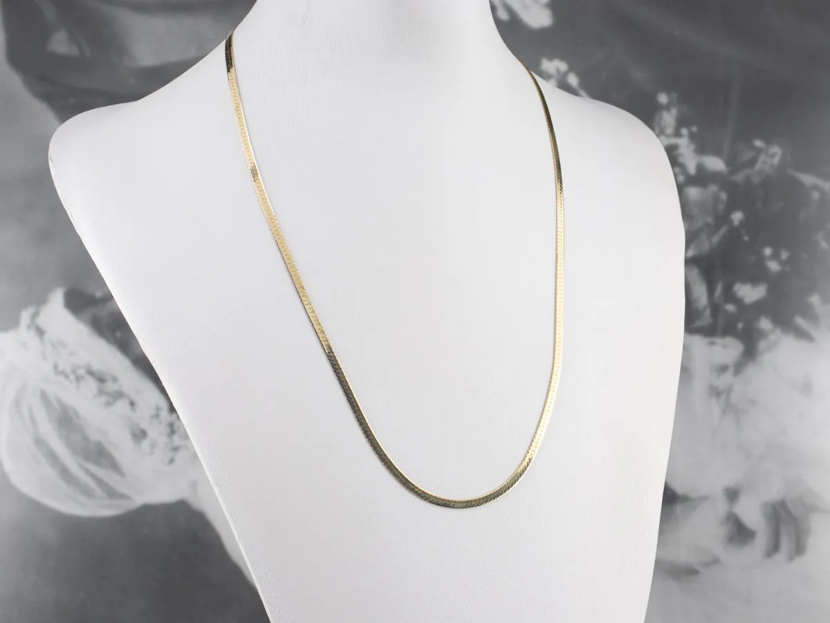 14K Gold Herringbone Chain