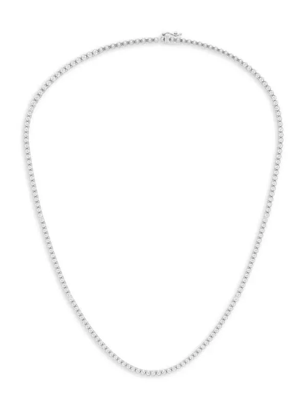 14K W Gold 4.96ctw H/VS1 Lab Created Diamond Tennis Necklace