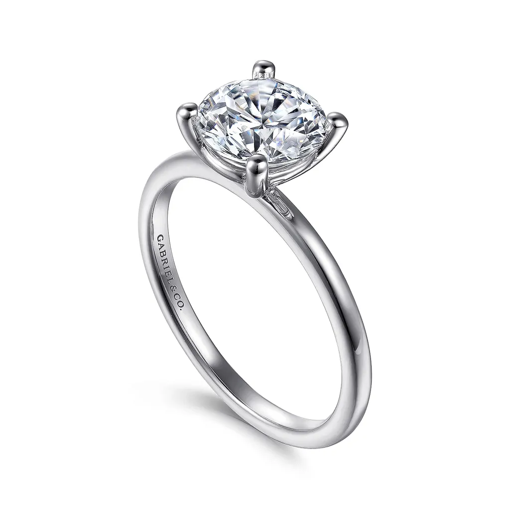 14K White Gold ‘Evelina’ Solitaire Engagement Ring