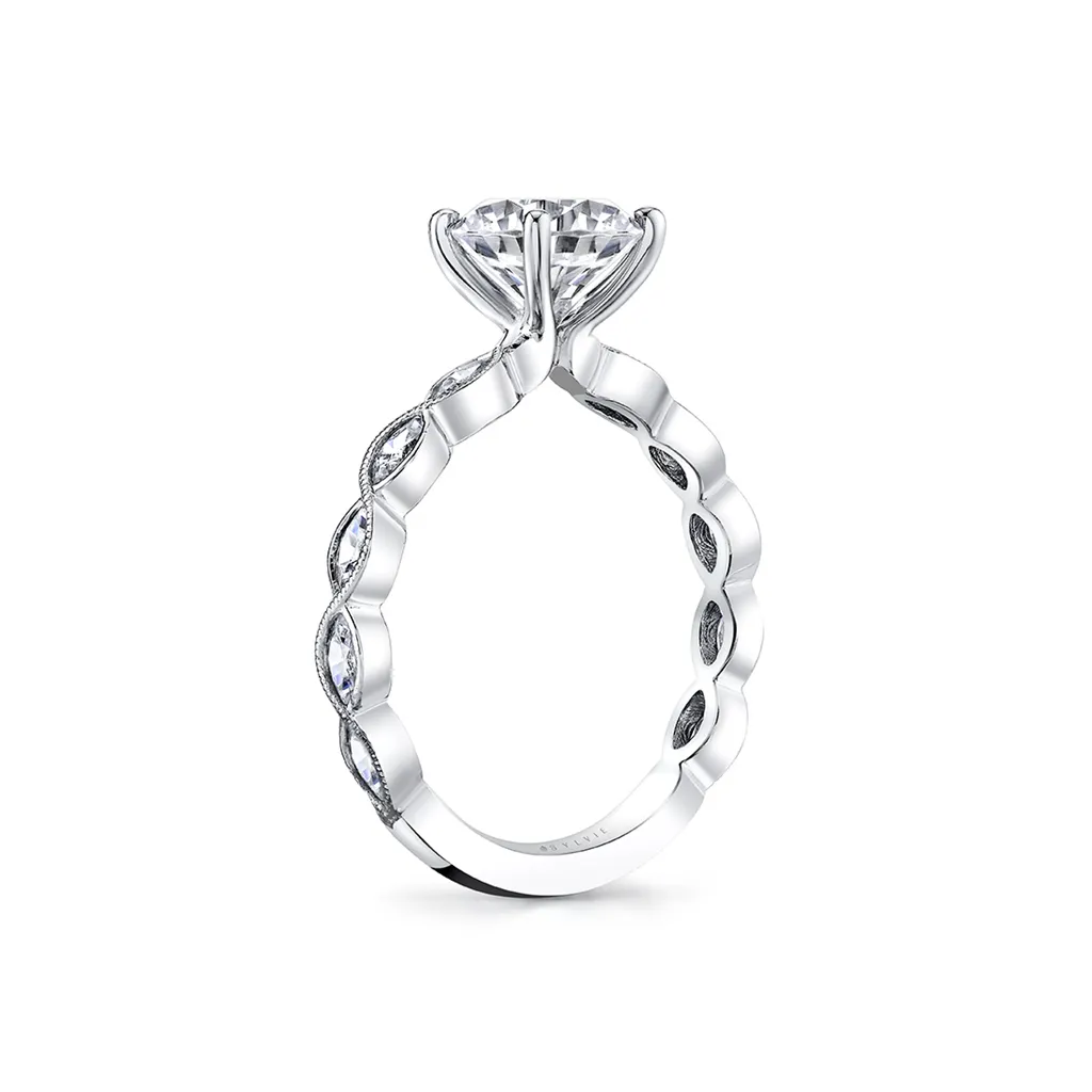 14K White Gold 'Ivy' Classic Round Diamond Engagement Ring