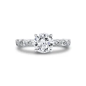 14K White Gold 'Ivy' Classic Round Diamond Engagement Ring