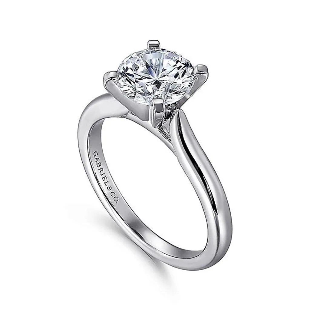 14K White Gold 'Lauren' Round Diamond Engagement Ring