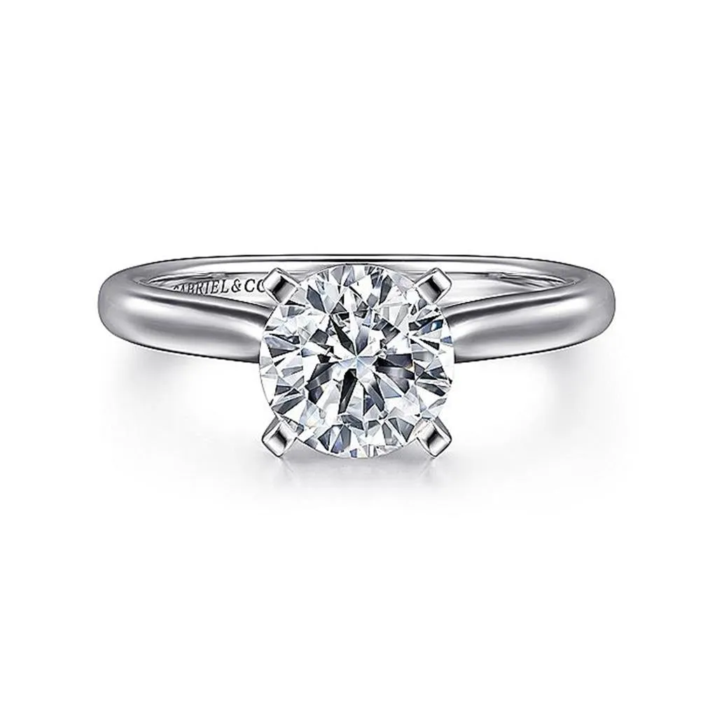 14K White Gold 'Lauren' Round Diamond Engagement Ring