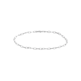 14K White Gold Solid Paperclip Chain - 3.10mm