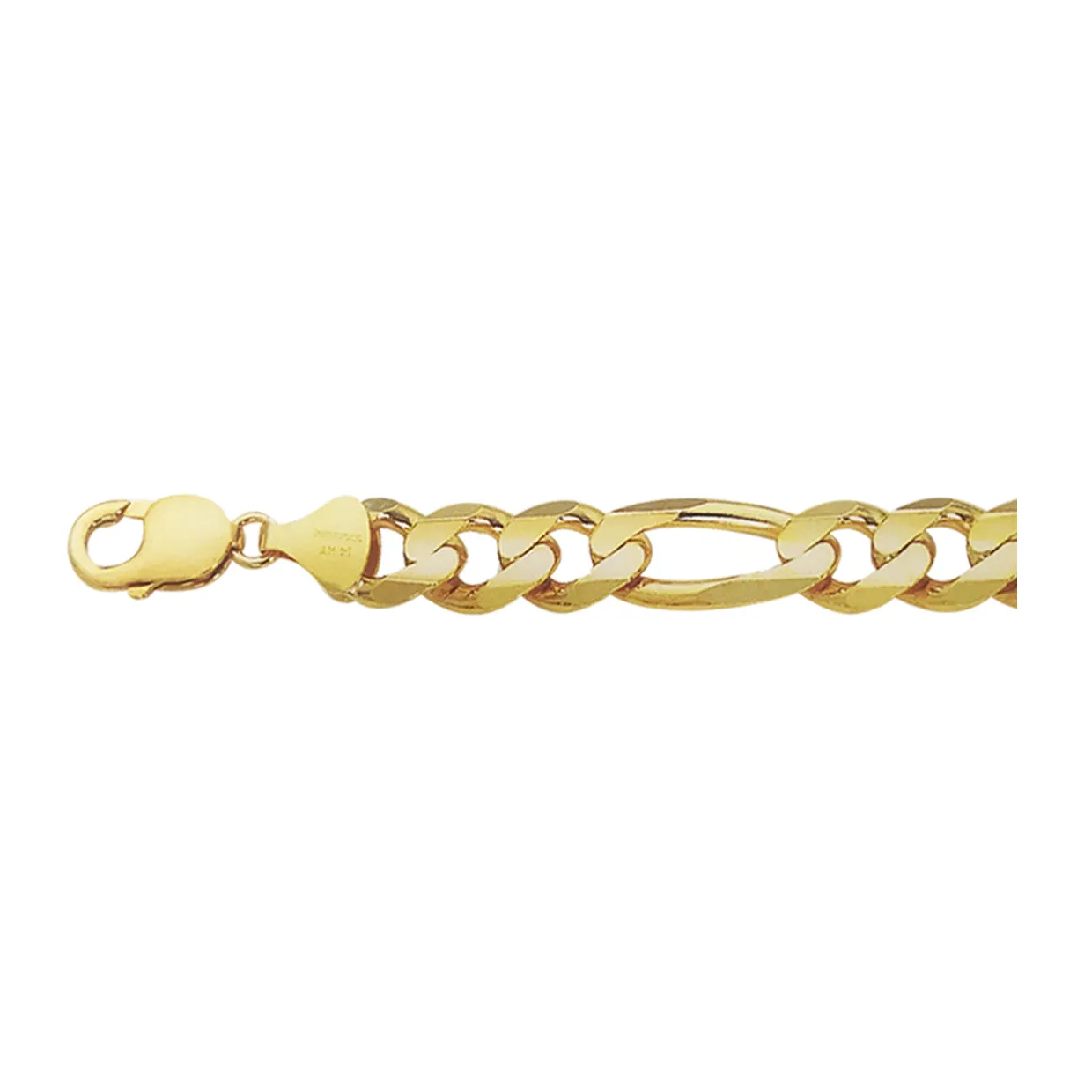 14K Yellow Gold Classical 10.4mm Figaro Chain