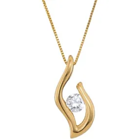 1/5 CTW Diamond Solitaire Passion 18-inch Pendant in 10KT Yellow Gold