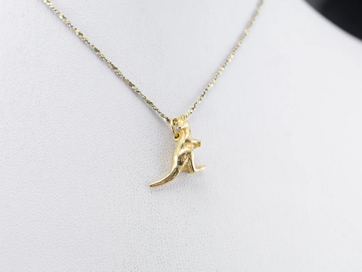 18K Gold Detailed Kangaroo Charm