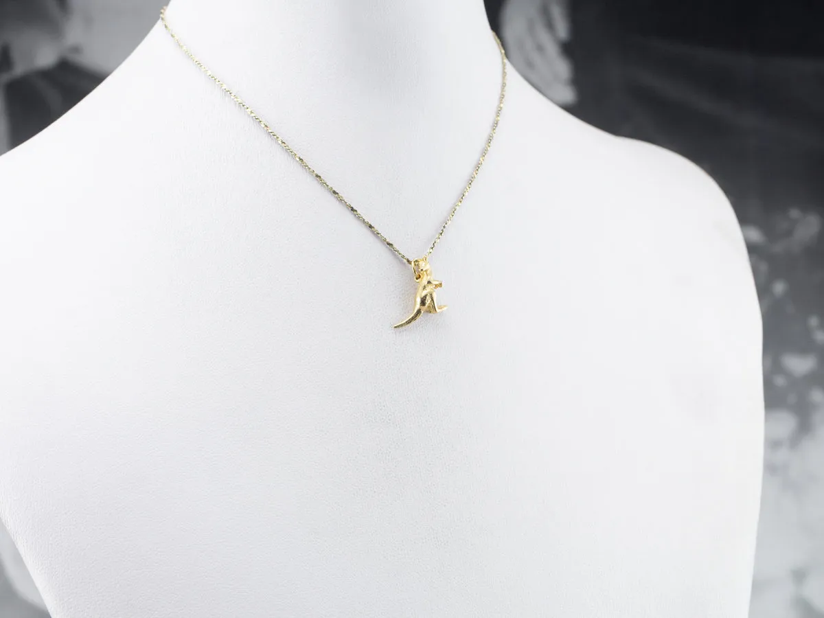 18K Gold Detailed Kangaroo Charm