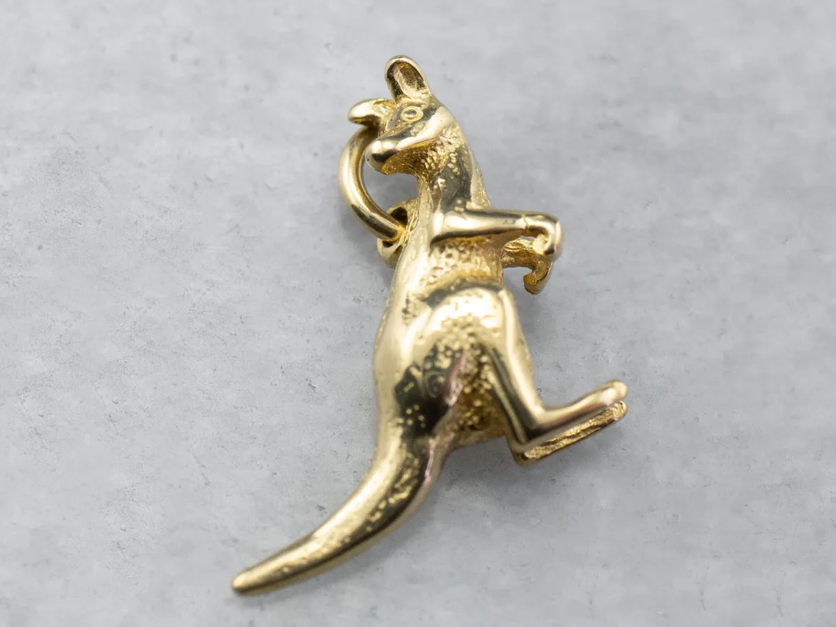 18K Gold Detailed Kangaroo Charm