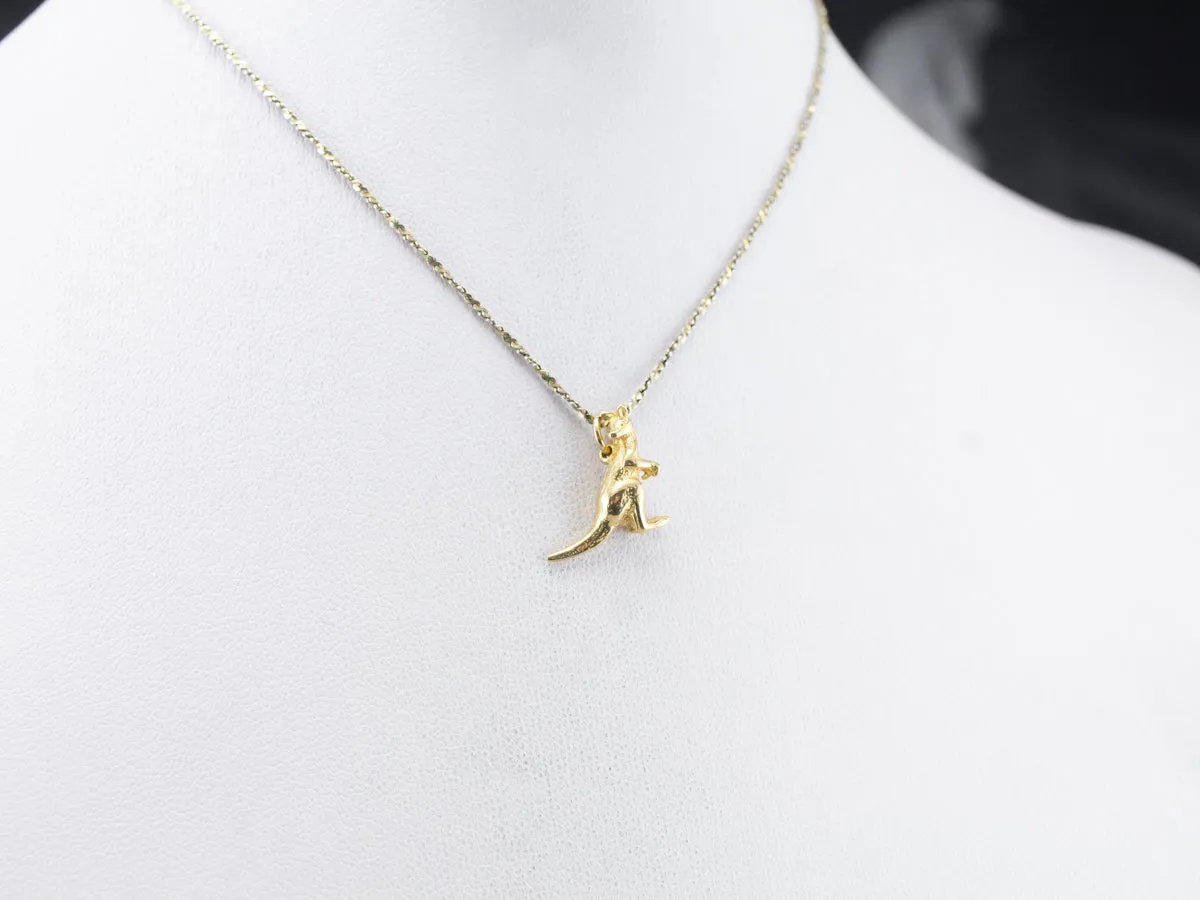 18K Gold Detailed Kangaroo Charm