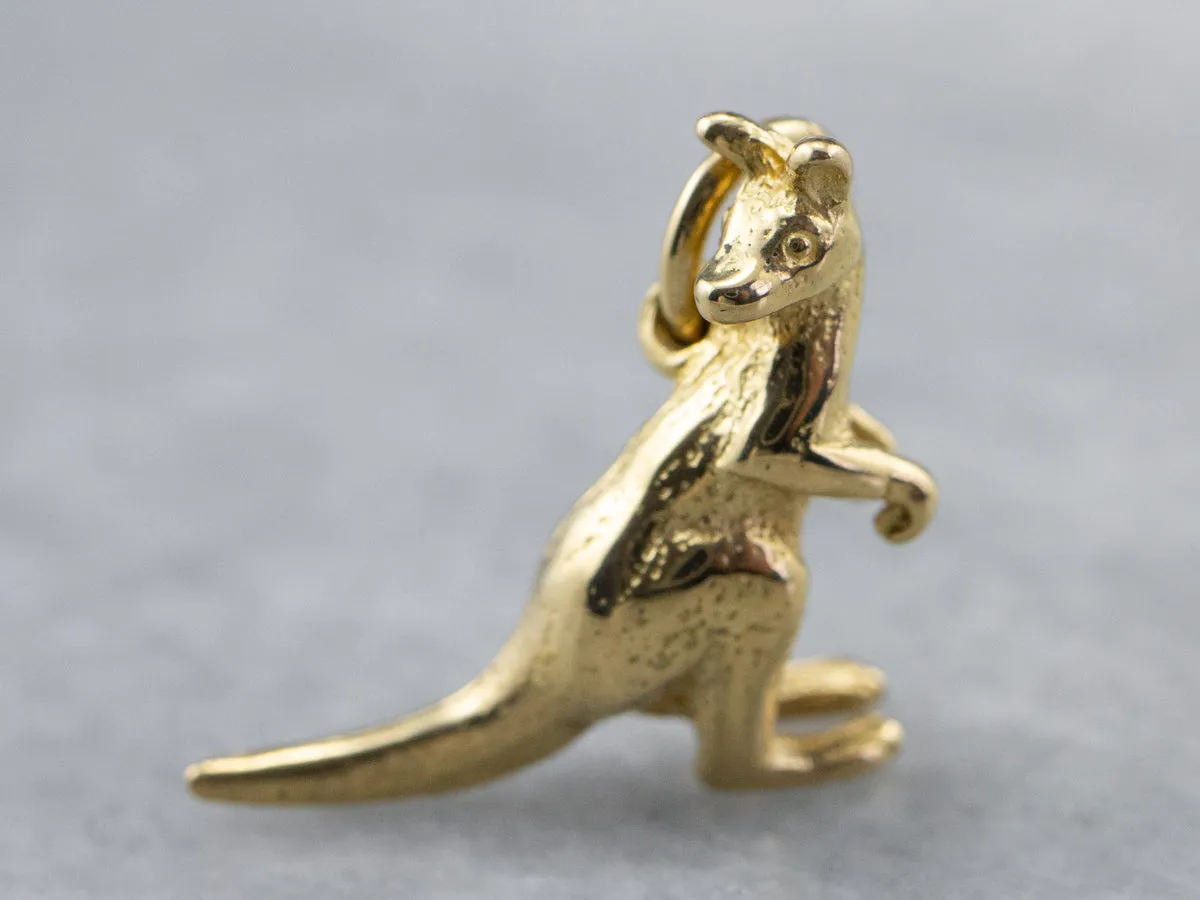 18K Gold Detailed Kangaroo Charm