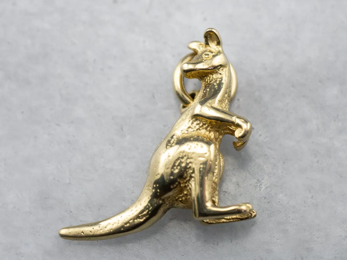 18K Gold Detailed Kangaroo Charm