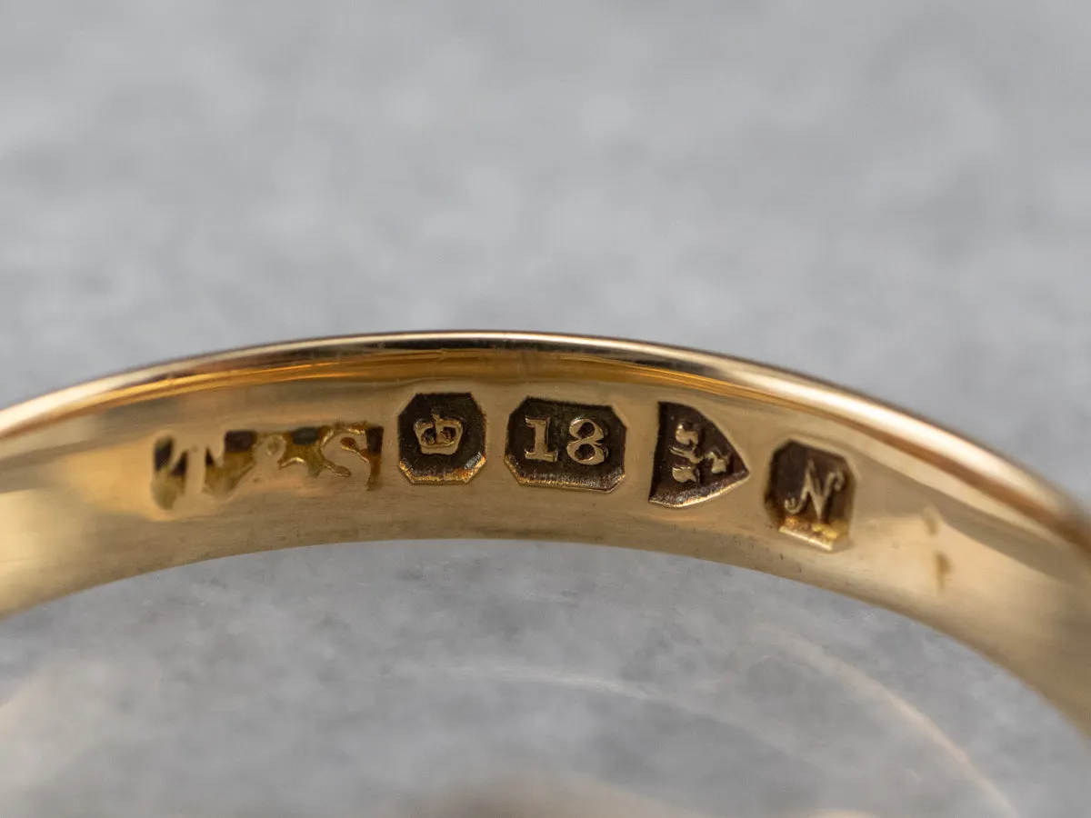 18K Gold Shield Signet Ring