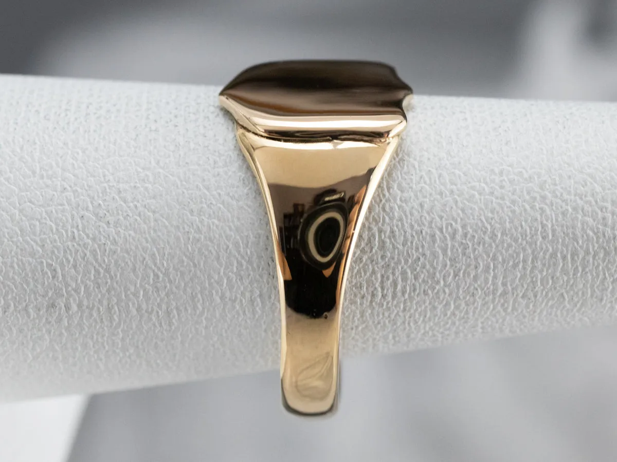 18K Gold Shield Signet Ring