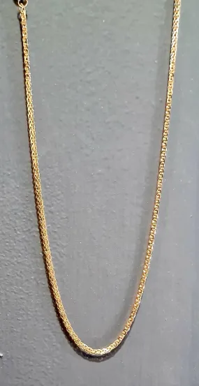 20" 18ct Yellow Gold Filed Spiga Chain