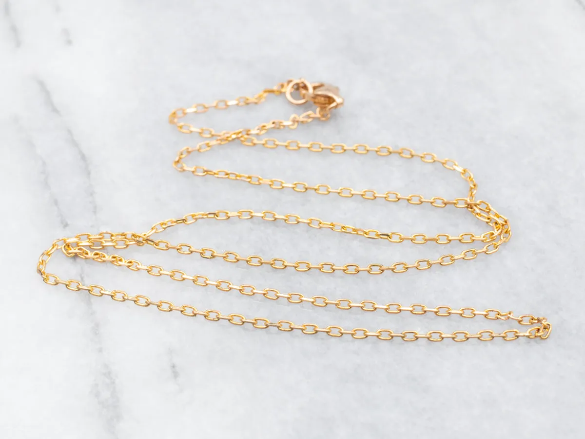 21-Karat Yellow Gold Cable Chain with Lobster Clasp