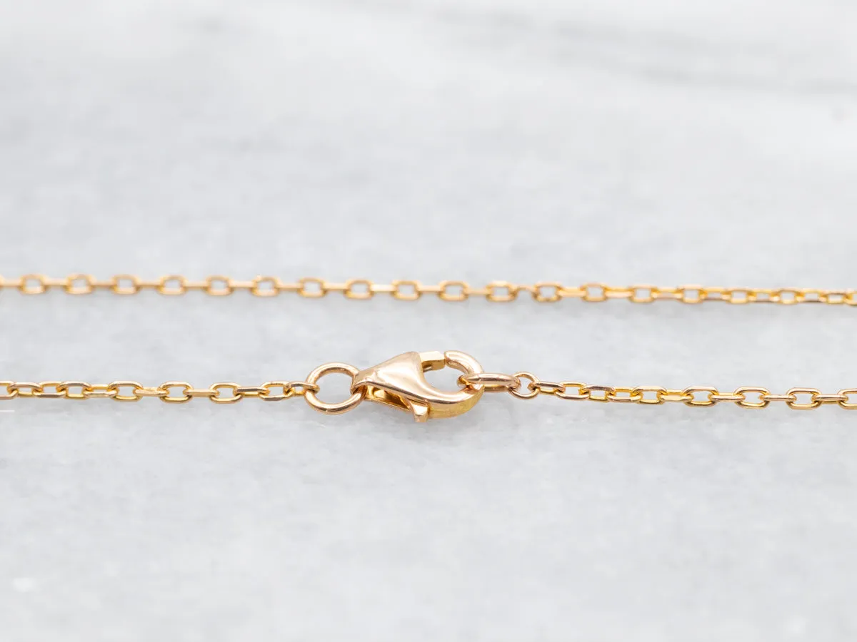 21-Karat Yellow Gold Cable Chain with Lobster Clasp