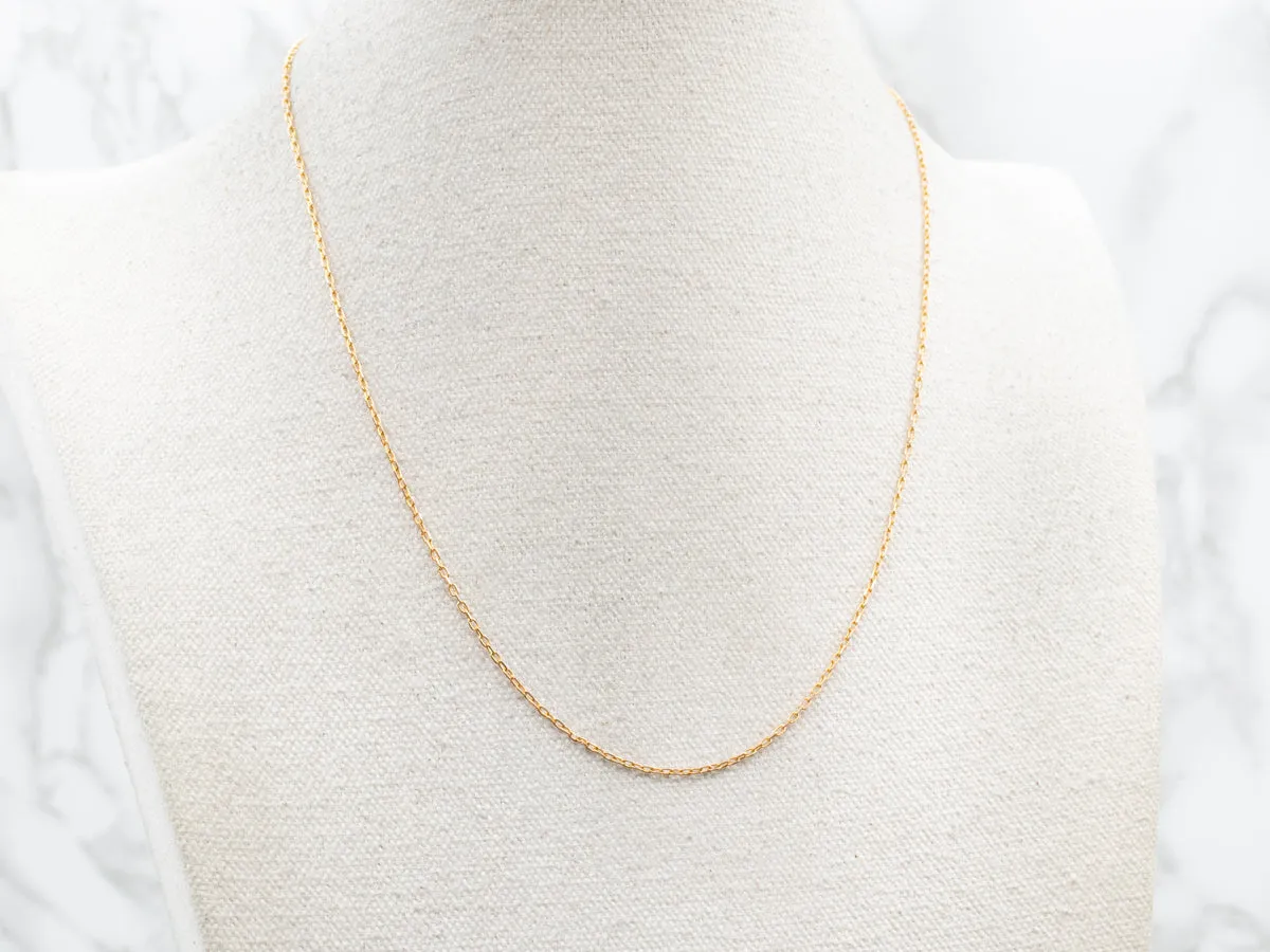 21-Karat Yellow Gold Cable Chain with Lobster Clasp