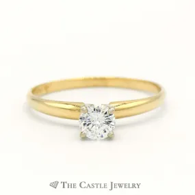 .38ct Round Diamond Solitaire Engagement Ring in 14k Yellow Gold