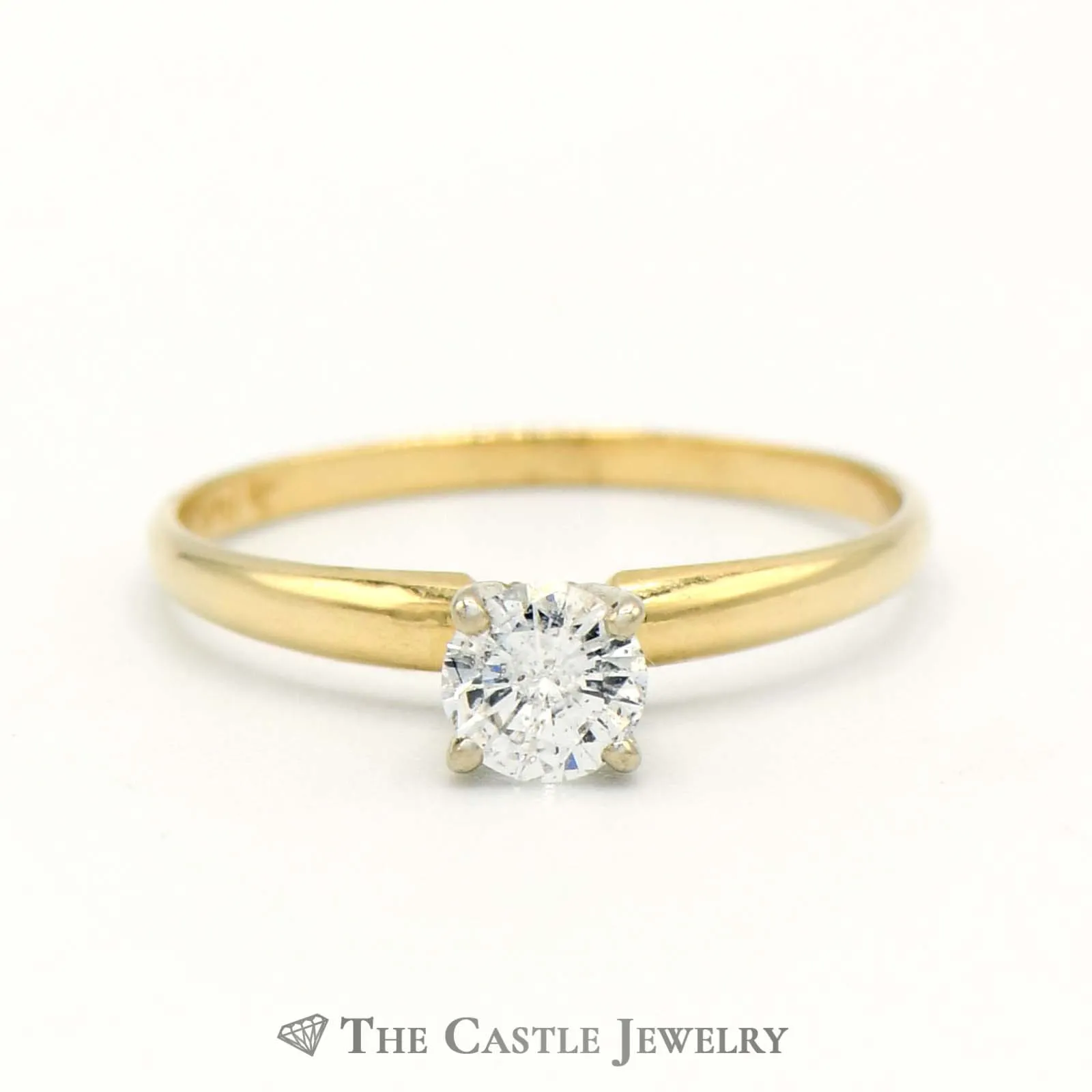 .38ct Round Diamond Solitaire Engagement Ring in 14k Yellow Gold