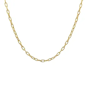 9K Yellow Gold Polished 50cm Elongated Trace Chain