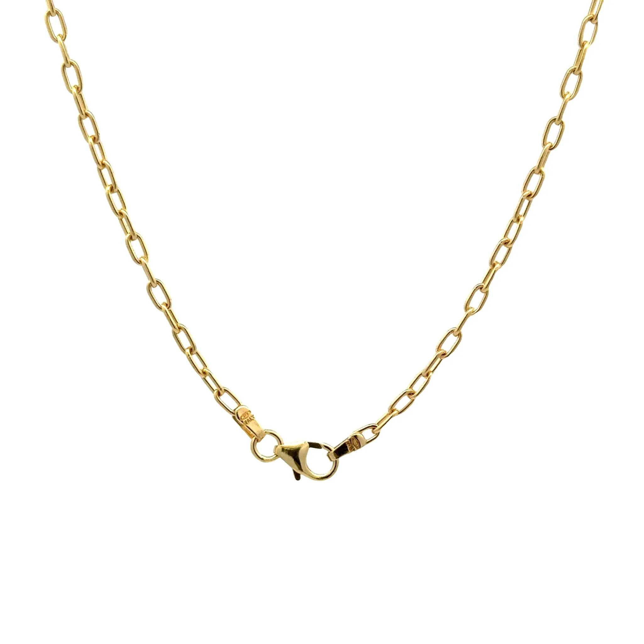 9K Yellow Gold Polished 50cm Elongated Trace Chain