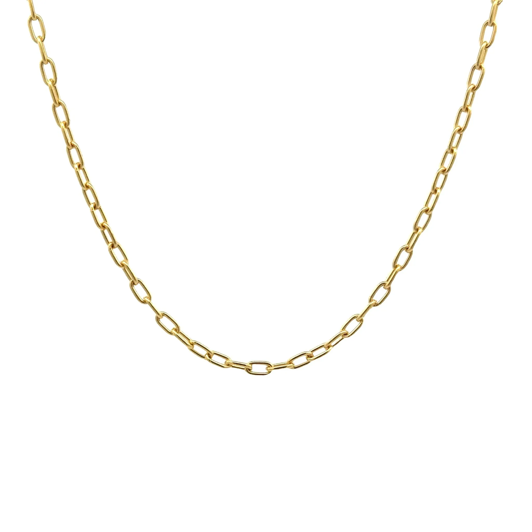 9K Yellow Gold Polished 50cm Elongated Trace Chain