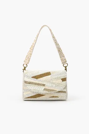 AB23836 Winter White Beaded Handbag