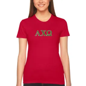 Alpha Chi Omega Embroidered Jersey Tee - Gildan G640L - EMB