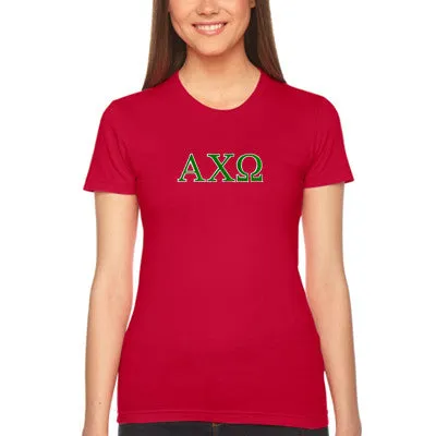 Alpha Chi Omega Embroidered Jersey Tee - Gildan G640L - EMB