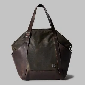 Amerton Olive Waxed Cotton Shoulder Bag