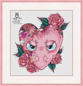 Angry heart - PDF Cross Stitch Pattern