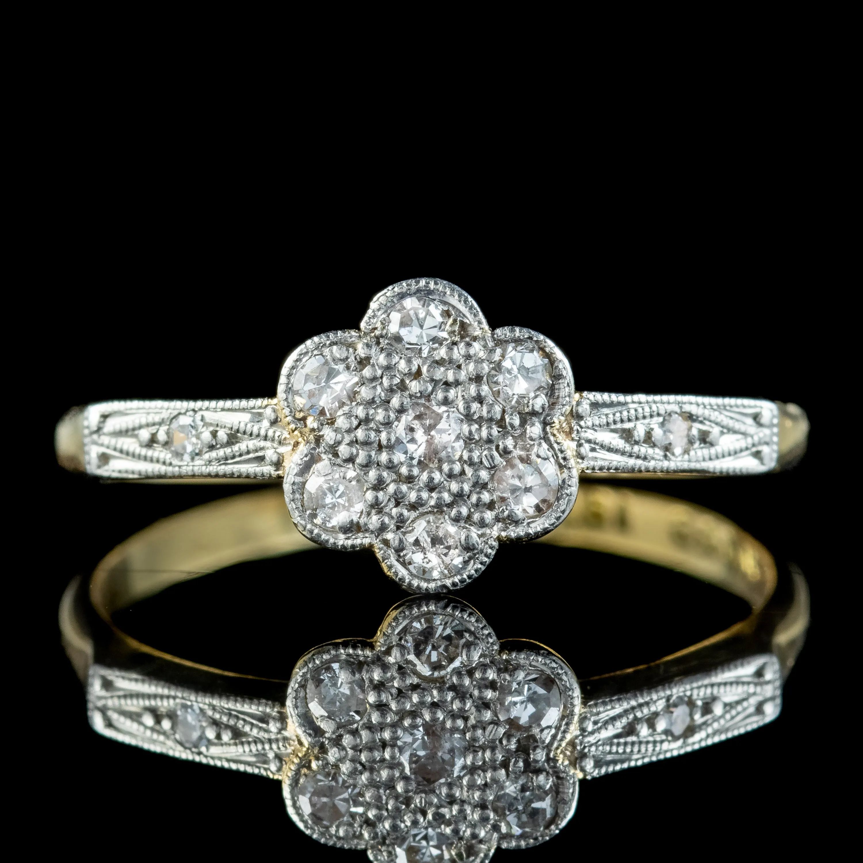 Antique Edwardian Diamond Daisy Cluster Ring