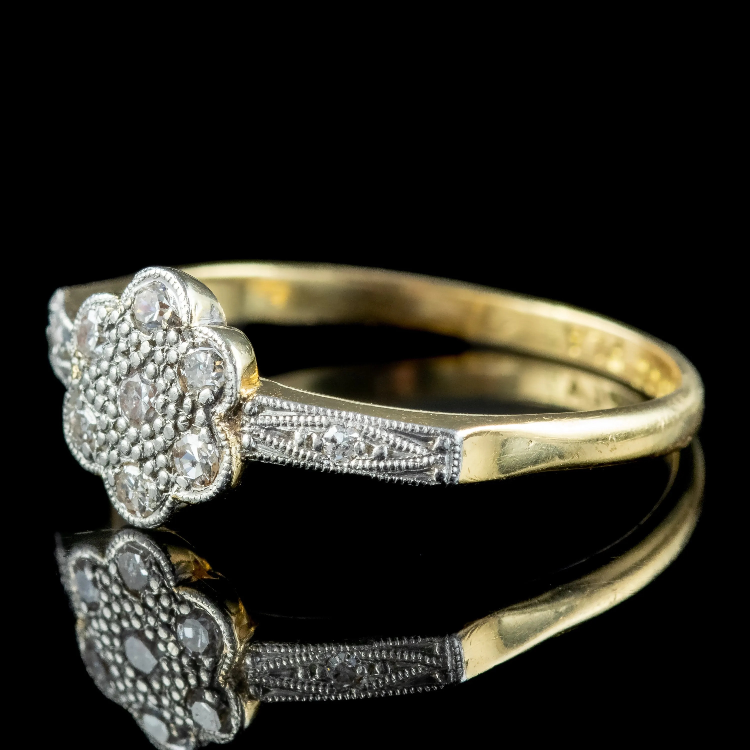 Antique Edwardian Diamond Daisy Cluster Ring