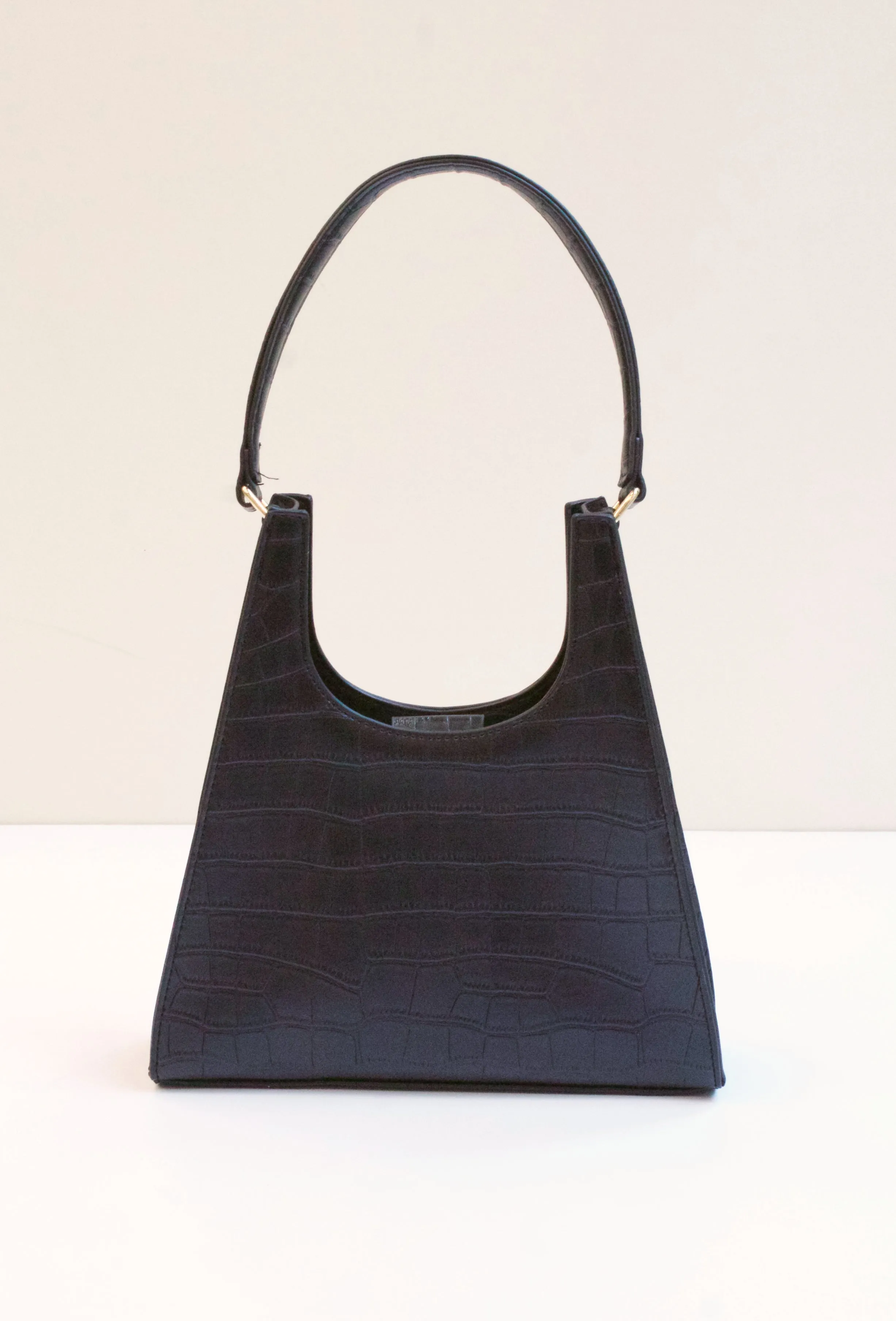 ARIES Black Faux Croc Bag