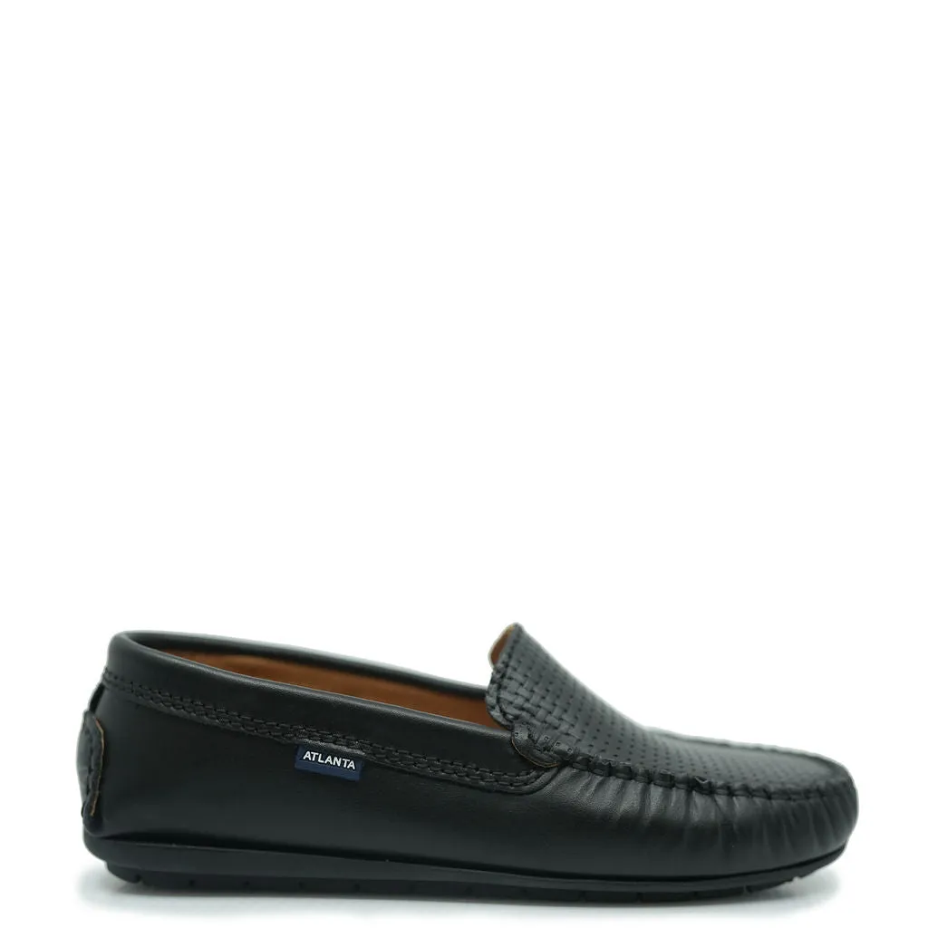 Atlanta Mocassin Black Stamped Loafer