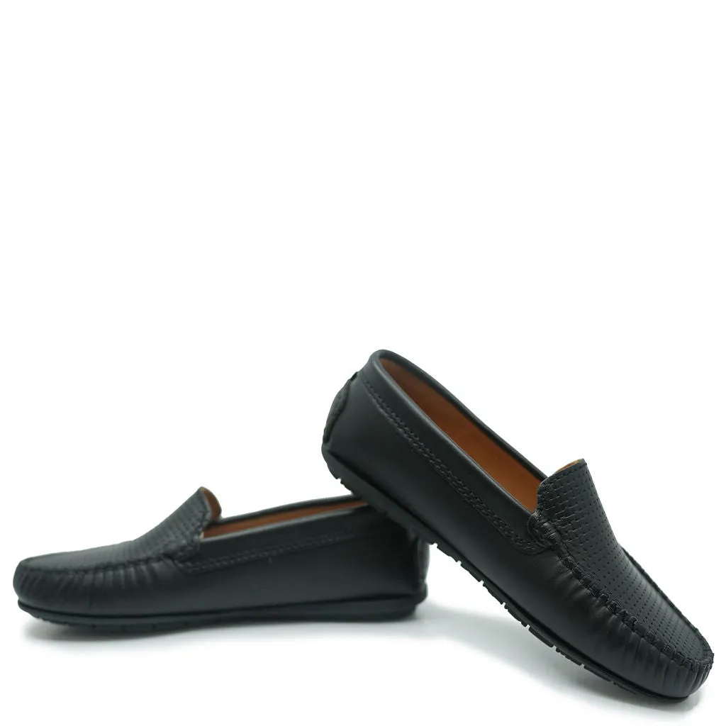 Atlanta Mocassin Black Stamped Loafer