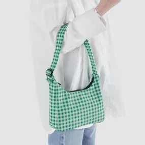 Baggu Mini Nylon Shoulder Bag in Green Gingham