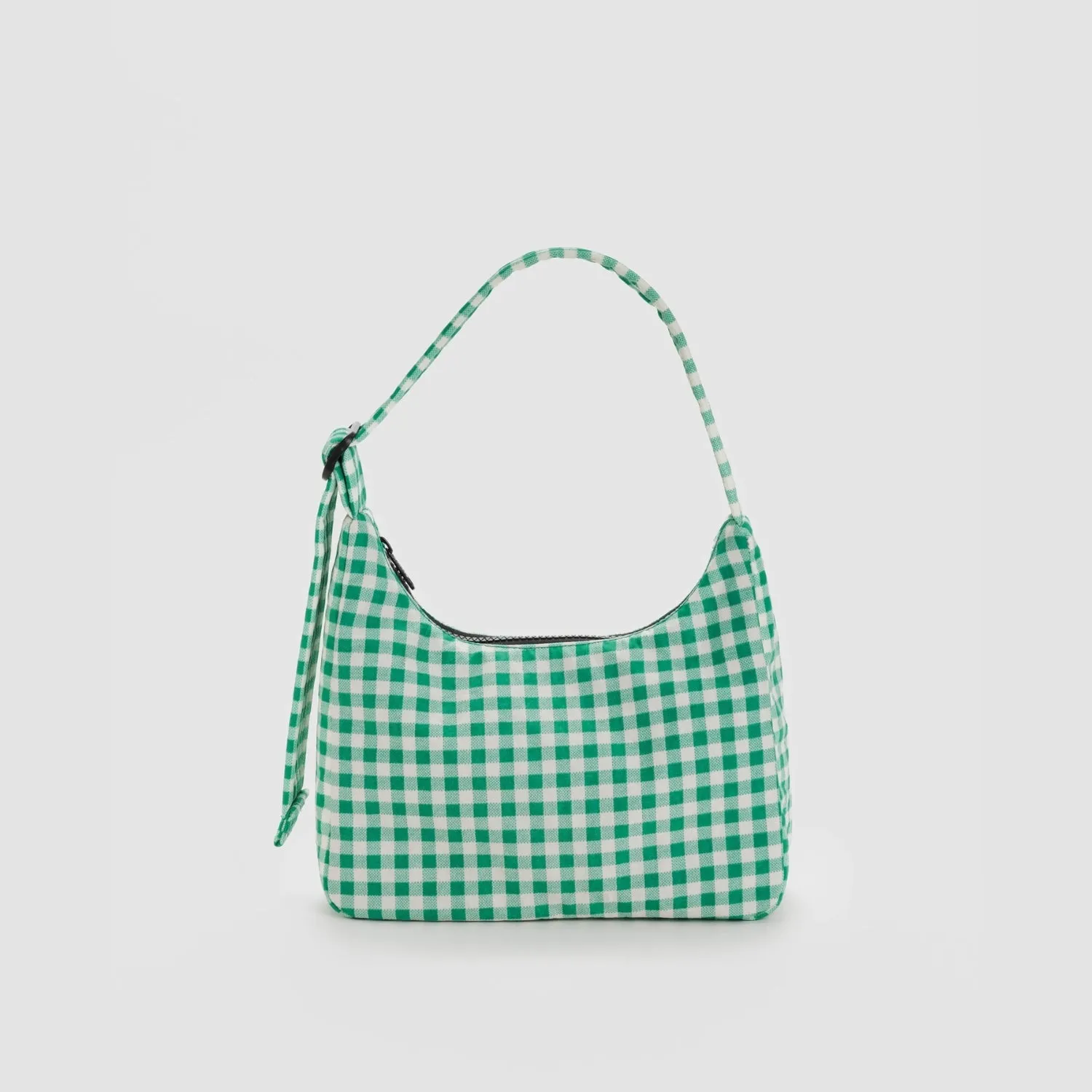 Baggu Mini Nylon Shoulder Bag in Green Gingham