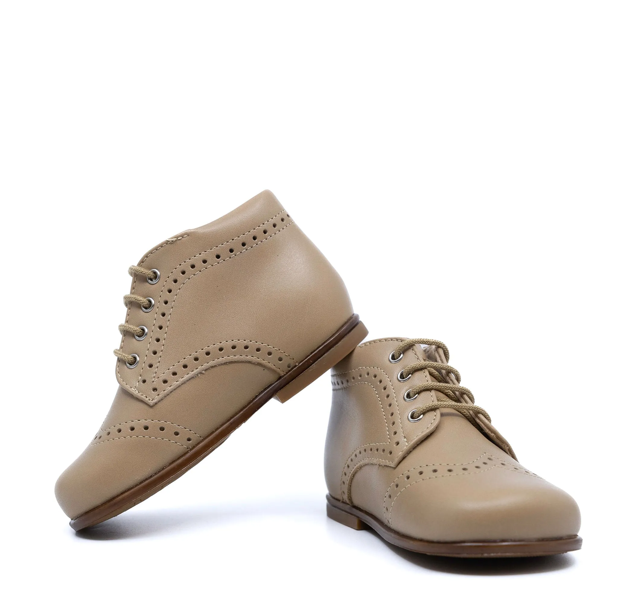 Beberlis Beige Wingtip Baby Bootie