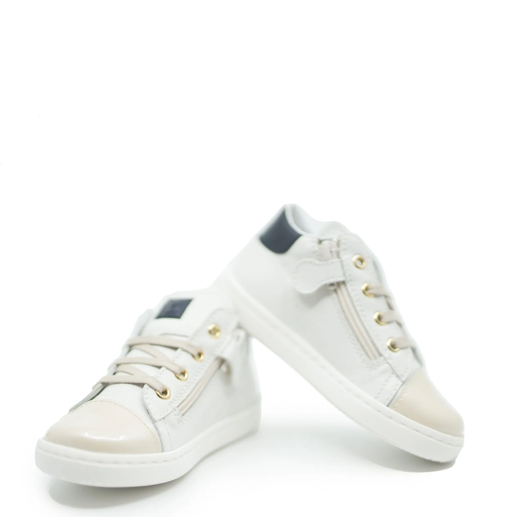 Beberlis Off White Leather Baby Sneaker