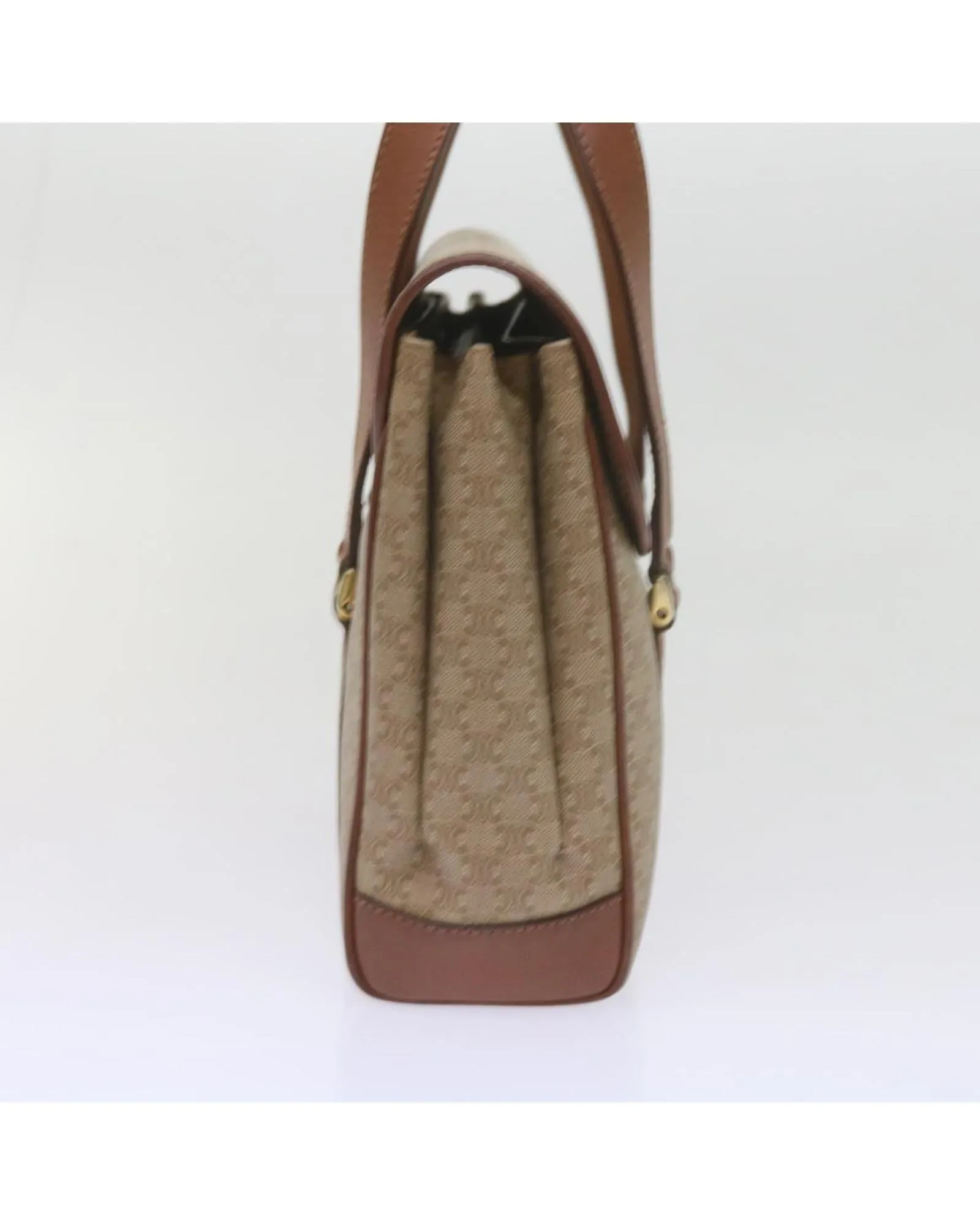 Beige Macadam Canvas Shoulder Bag by Celine