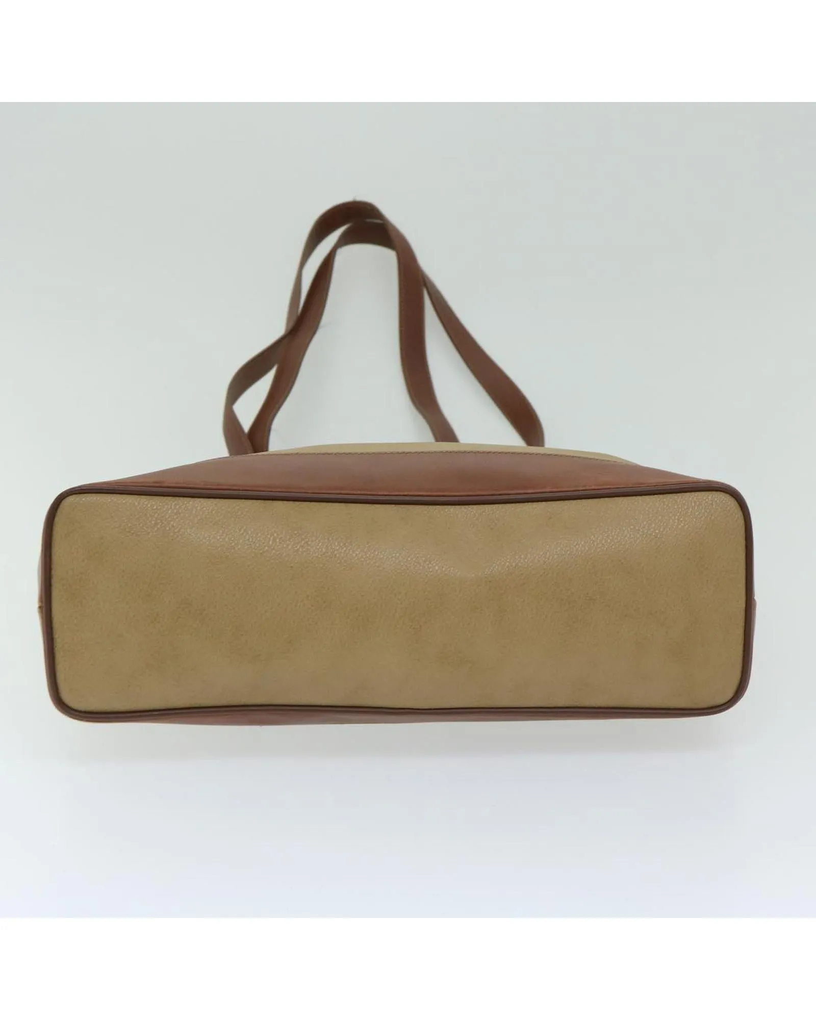 Beige PVC Leather Shoulder Bag with Shoulder Drop - CD Rank