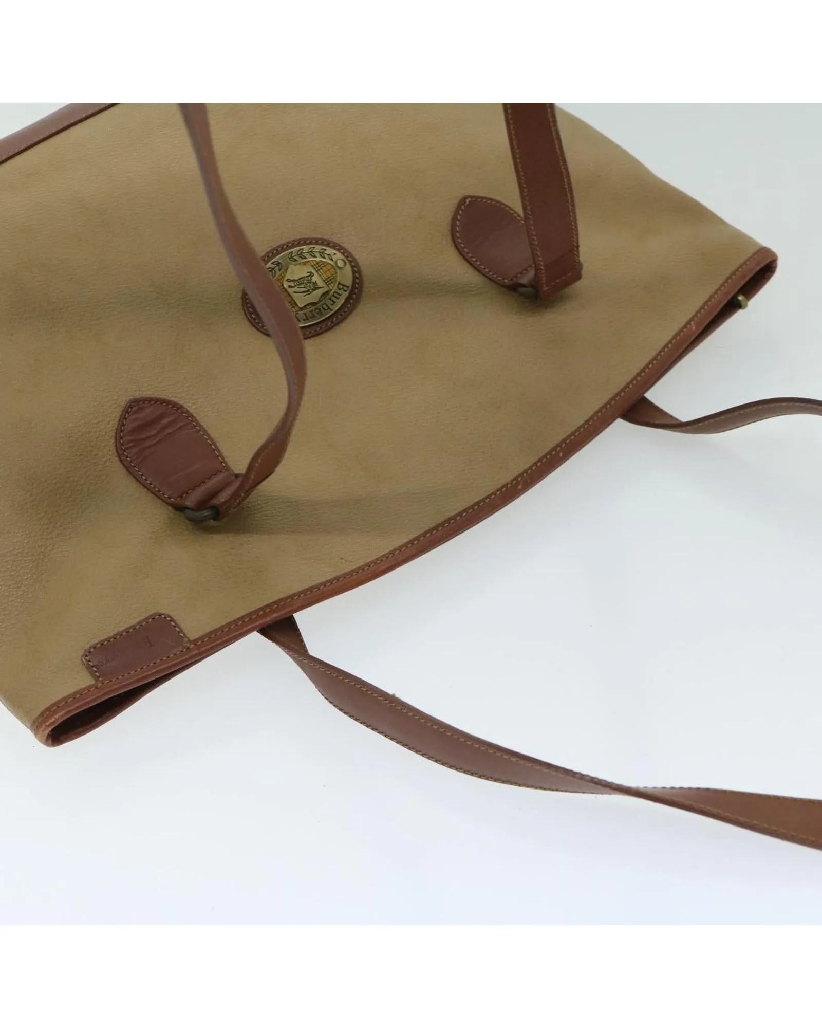 Beige PVC Leather Shoulder Bag with Shoulder Drop - CD Rank