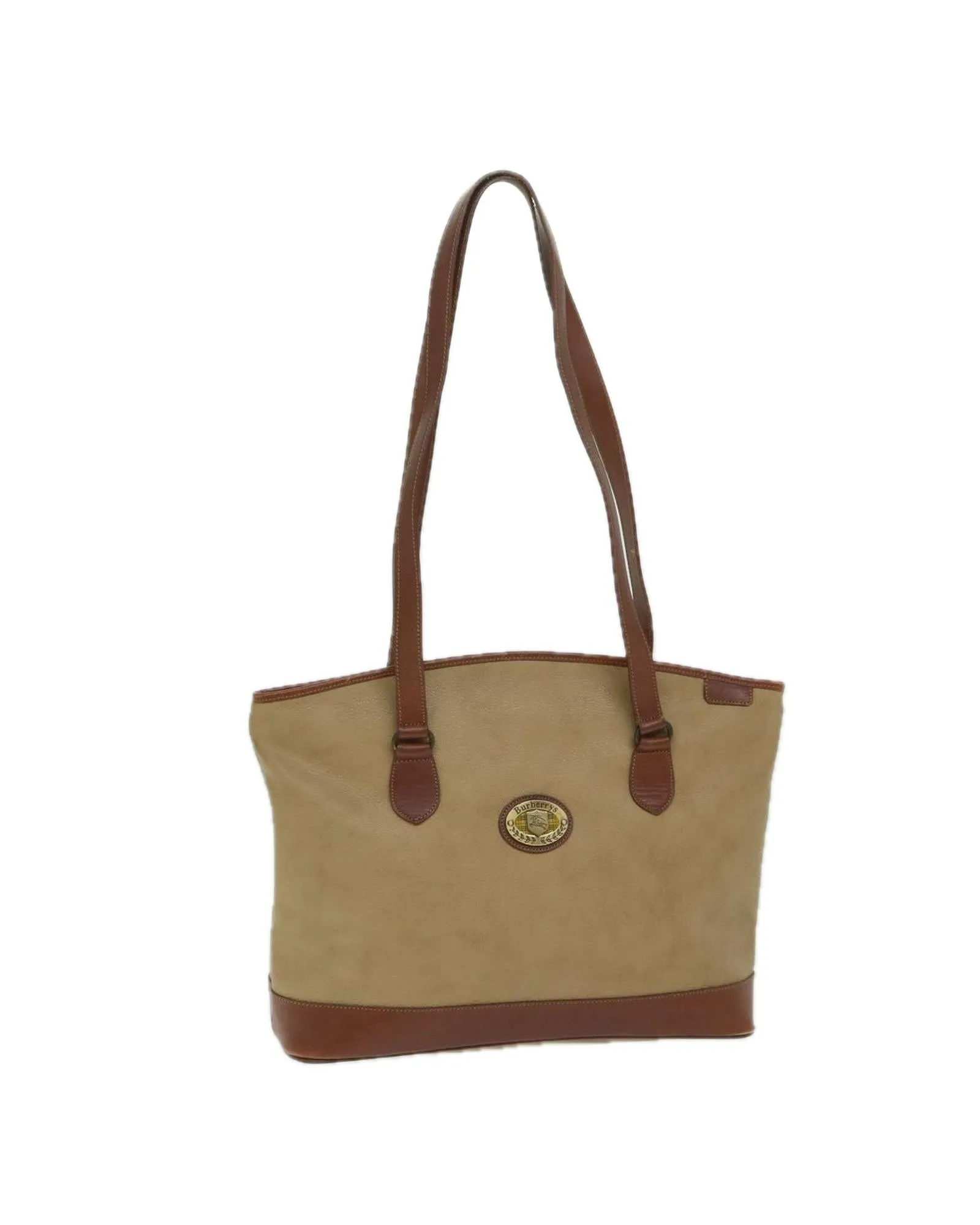 Beige PVC Leather Shoulder Bag with Shoulder Drop - CD Rank