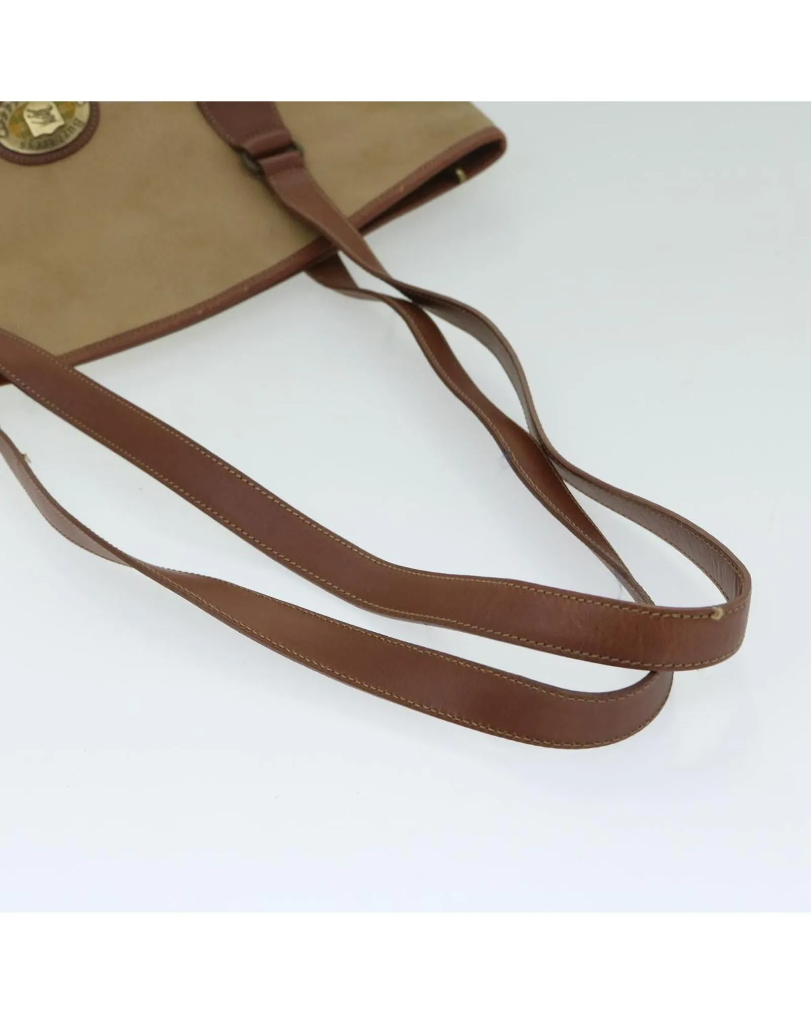 Beige PVC Leather Shoulder Bag with Shoulder Drop - CD Rank