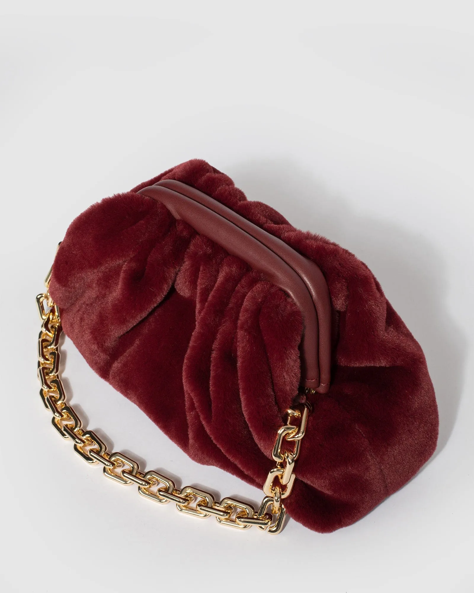 Berry Claire Fur Shoulder Bag